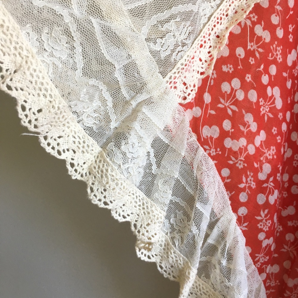 VINTAGE Gunne Sax ONE OF A KIND Cherry Print Dress - Picture 6 of 9